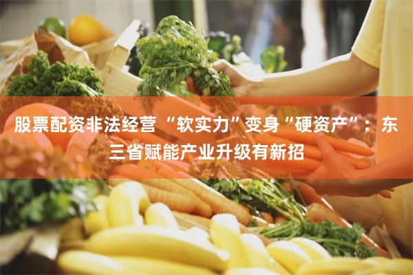 股票配资非法经营 “软实力”变身“硬资产”：东三省赋能产业升级有新招