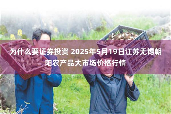 为什么要证券投资 2025年5月19日江苏无锡朝阳农产品大市场价格行情
