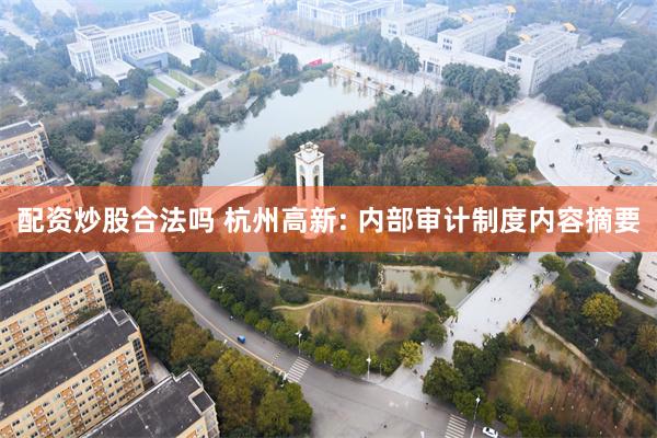 配资炒股合法吗 杭州高新: 内部审计制度内容摘要