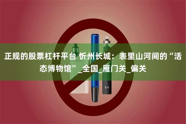 正规的股票杠杆平台 忻州长城：表里山河间的“活态博物馆”_全国_雁门关_偏关