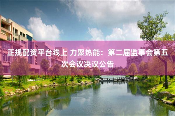 正规配资平台线上 力聚热能：第二届监事会第五次会议决议公告